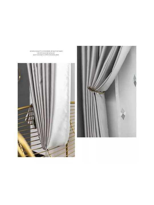 My Home Luxury Verdunkelungsvorhang mit Bleistiftfalten Grau 270x280cm