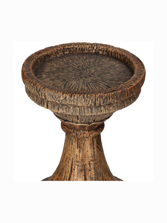 ArteLibre Candle Holder Polyresin in Brown Color 10x10x36.8cm 1pcs