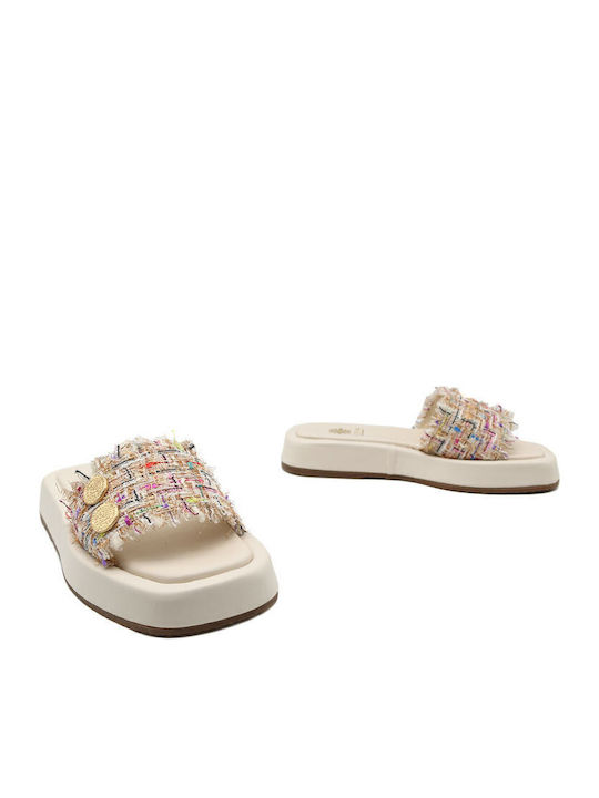 Γυναικεία Σανδάλια Flatforms Λευκά