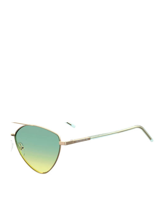 Moschino Women's Sunglasses with Gold Metal Frame and Green Gradient Lens MOL024/S 5CB/IE