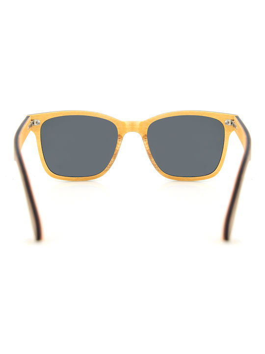 Daponte Sonnenbrillen mit Braun Rahmen und Gray Polarisiert Linse DAP298W#4