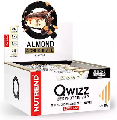 Nutrend Qwizz Baton cu 35% Proteină & Aromă Ciocolată cu migdale 60gr