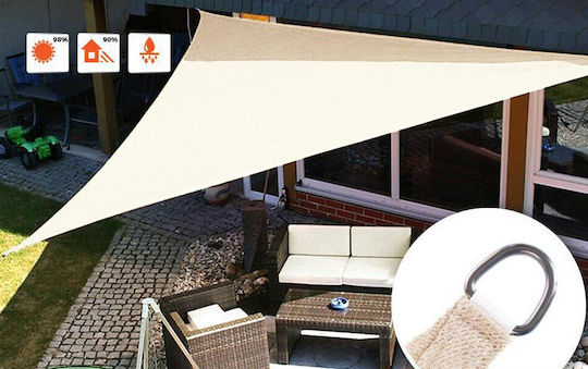 Grasher 95- Triangle Shade Sail Ecru With Hoop 5m 180gr/m² Perforated