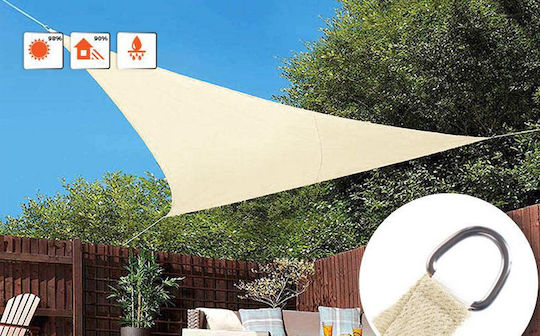Grasher 95- Triangle Shade Sail Ecru With Hoop 5m 180gr/m² Perforated