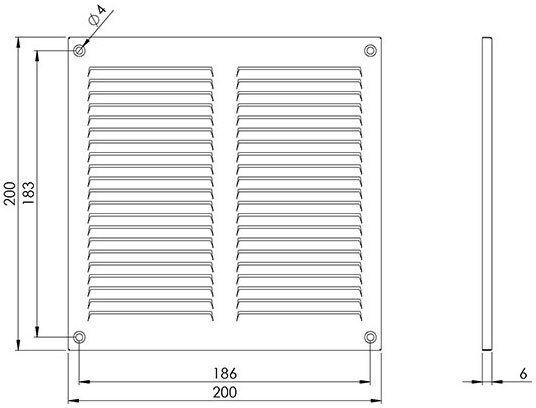 Europlast Square Vent Louver 20x20cm