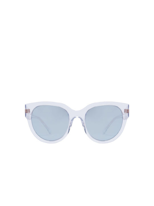 Hawkers Loira Women's Sunglasses with Transparent Acetate Frame and Light Blue Lenses Transparent