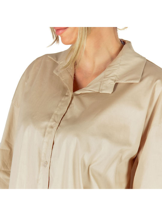 Women's Monochrome Long Sleeve Shirt Beige