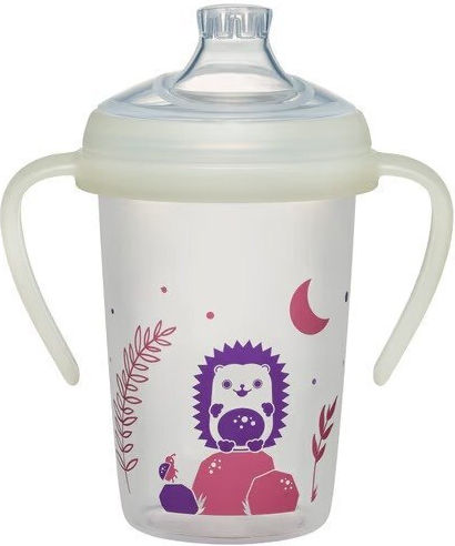 Nip Hedgehog Εκπαιδευτικό Μπιμπερό Πλαστικό με Λαβές Λευκό 6m+ 270ml