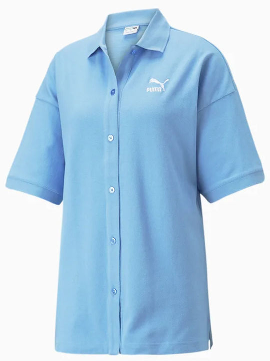 Classics Women's Pique Short Sleeve Shirt Light Blue