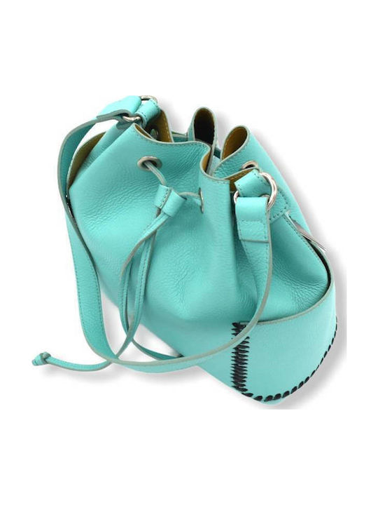 Leather Women's Pouch Shoulder Turquoise