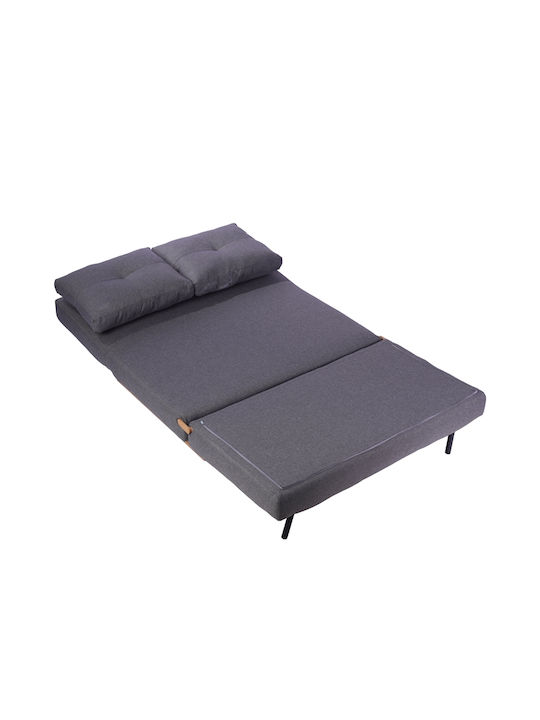 SARA S Two-Seater Fabric Sofa Bed Gray 120x90cm