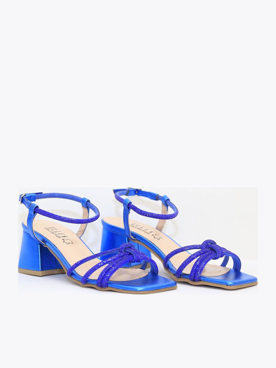 Sandalen mit Strass Blau