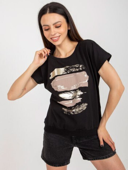 Rue Paris Damen T-shirt Schwarz