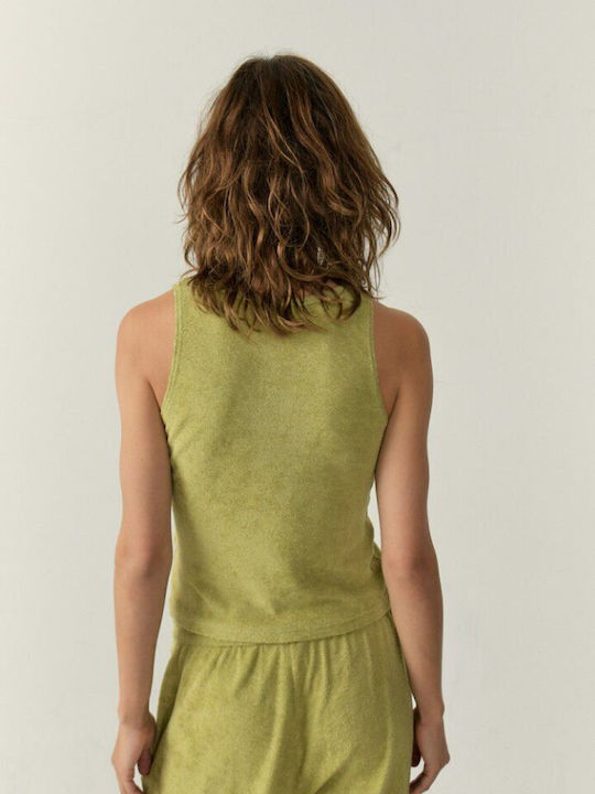American Vintage pentru Femei de Vară Bluză Fără mâneci Verde