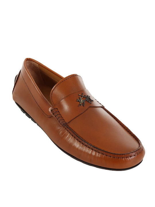 La Martina Men's Leather Loafers Tabac Brown