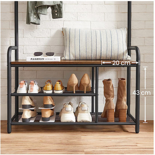 Entry Furniture with Hanger & Shoe Rack 85x30x180.5cm