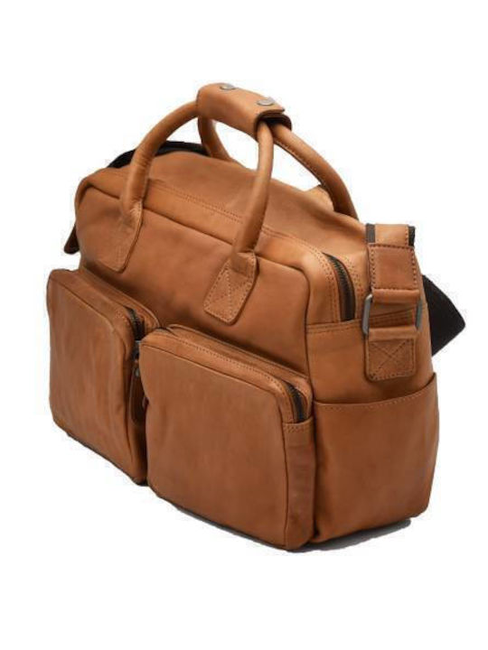 Leder Herrentasche Schulter / Crossbody Tabac Braun