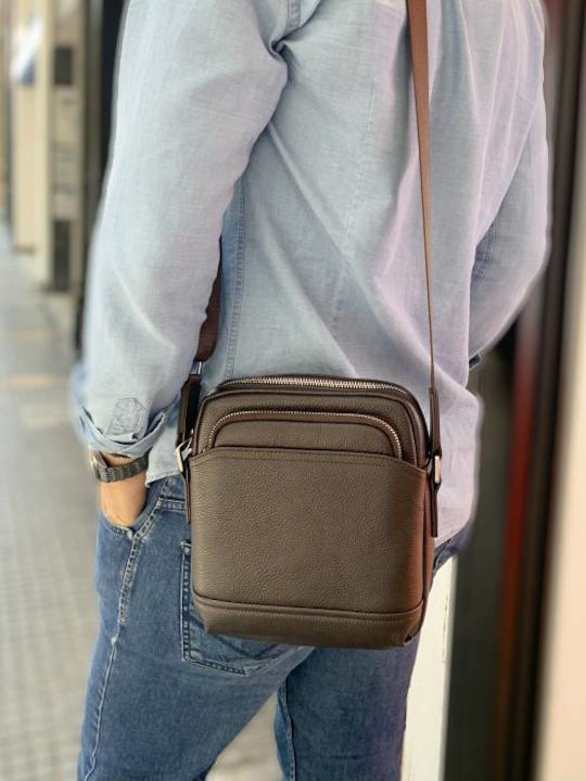 Leather Men's Bag Shoulder / Crossbody Brown