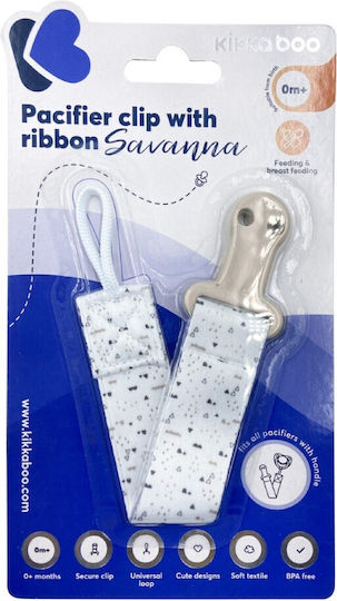 Kikka Boo Ribbon Pacifier Savanna made of Fabric Beige
