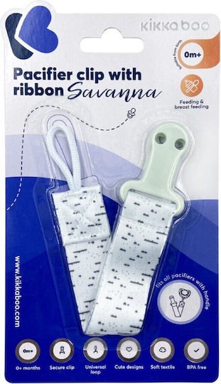 Kikka Boo Pacifier Ribbon Savanna from Fabric Green