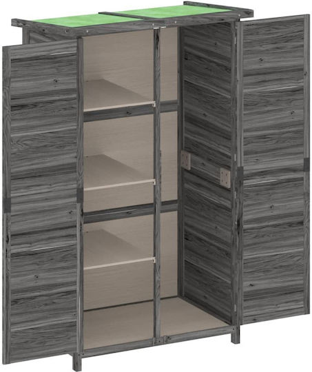 Wooden Garden Warehouse with Double-Leaf Door Gray L0.83xW0.57xH1.4cm