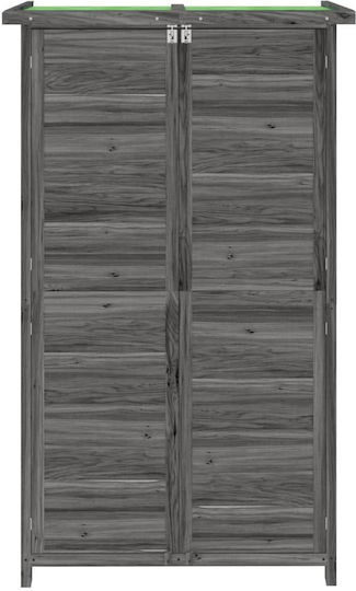 Wooden Garden Warehouse with Double-Leaf Door Gray L0.83xW0.57xH1.4cm