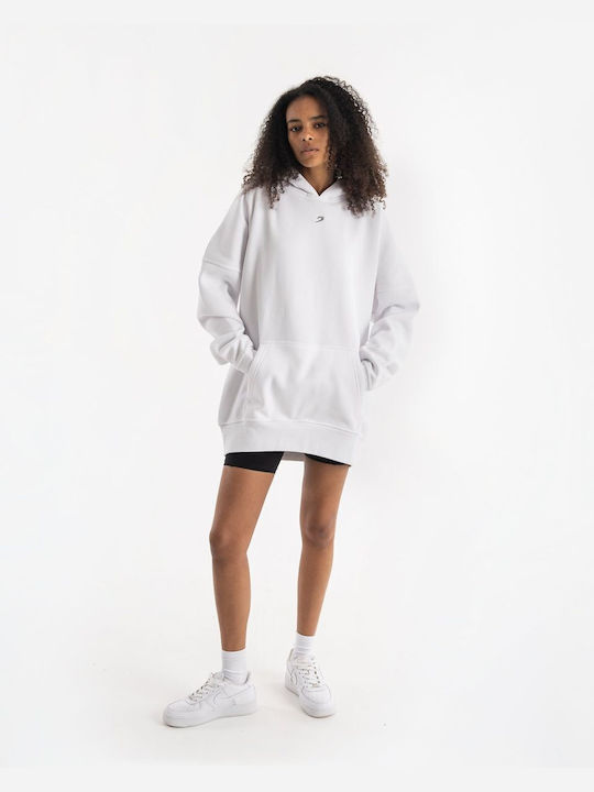 Women's Oversized Hooded Sweatshirt Boxraw Strike - White