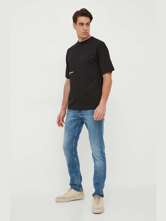 Calvin Klein T-shirt Bărbătesc cu Mânecă Scurtă Negru