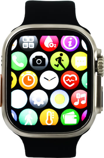 Andowl QU8 Smartwatch με Παλμογράφο (Μαύρο)