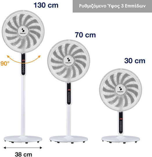 Beper Ventilator Sockel 55W Lüfterdurchmesser 40cm Weiß
