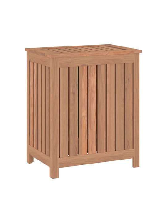vidaXL Wooden Laundry Basket with Lid 50x35x60cm Brown