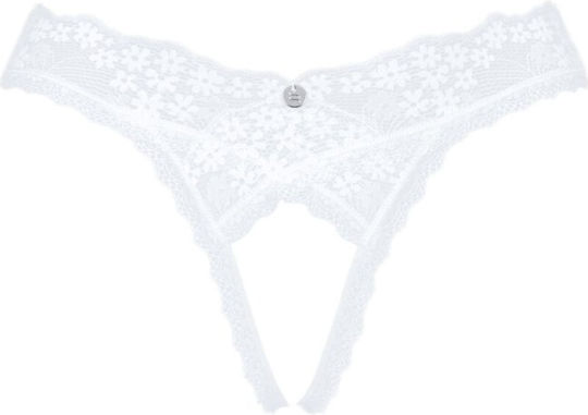 Obsessive Crotchless Thong White