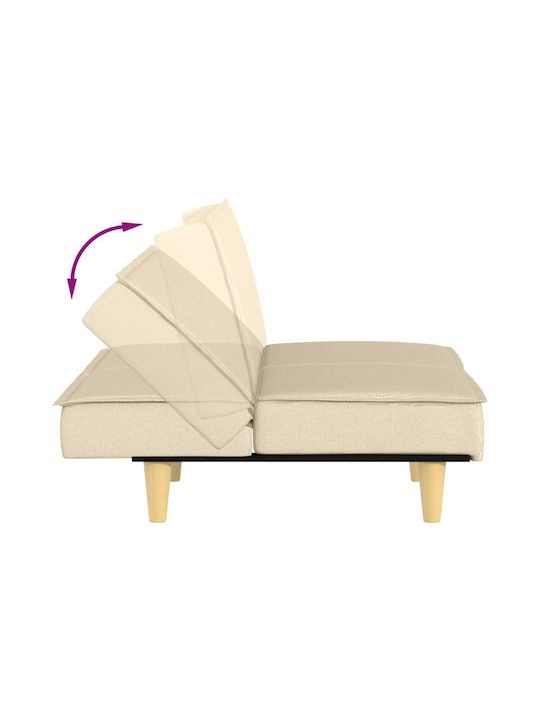 Two-Seater Couch Bed Ecru 200x89x70 cm