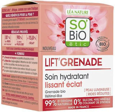 So'Bio Etic Lift'Grenade fără culoare Hidratantă Cremă Pentru Față cu Retinol 50ml