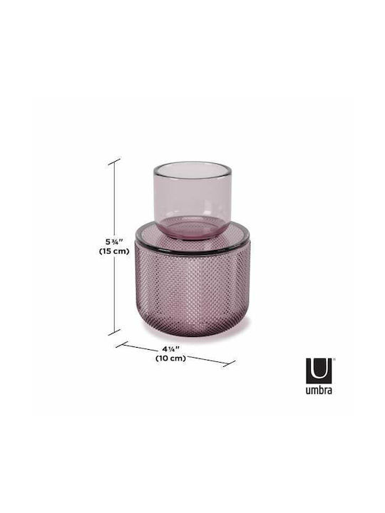 Umbra Διακοσμητικό Βάζο Γυάλινο Allira Medium Μωβ Φ10xΥ15cm