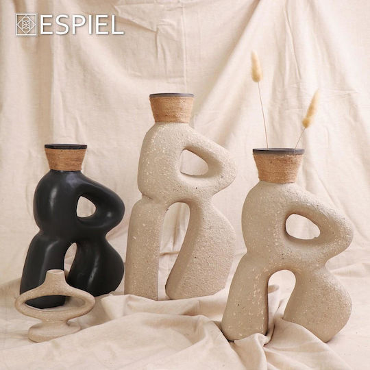 Espiel Espiel Dekorative Vase Papier Grau Φ43xΥ43cm
