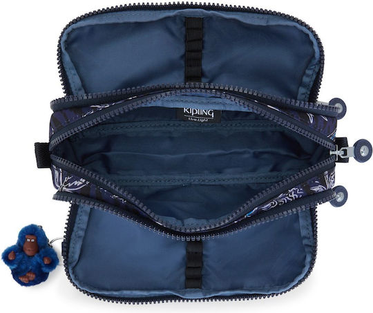 Kipling Gitroy Pencil Case Barrel with 3 Compartments Surf Sea
