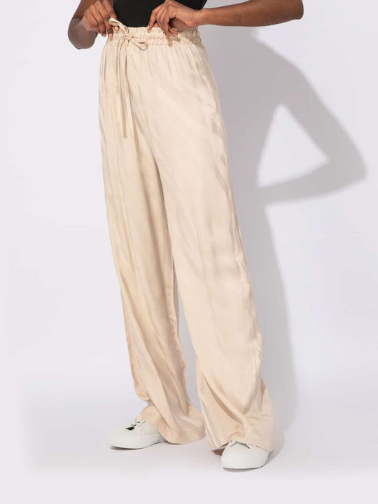 Women's High-Waisted Trousers Gigi - 40067 BEIGE 026600007400633