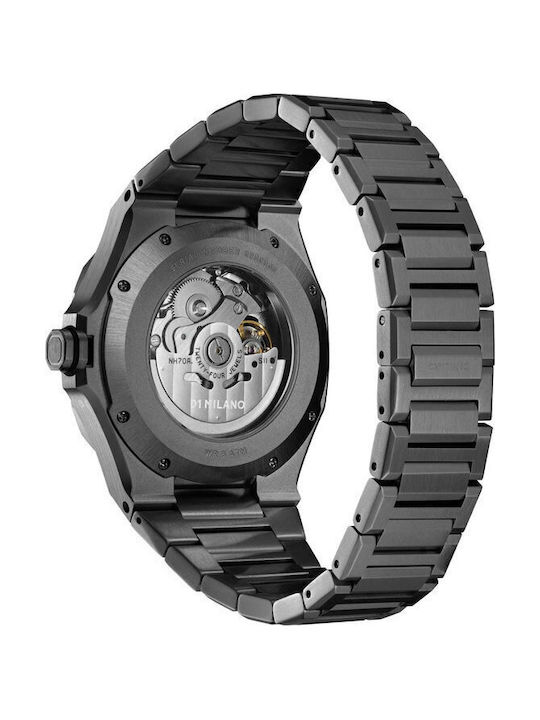 D1 Milano Skeleton Men's Watch 41.5mm Automatic with Gray Metal Bracelet
