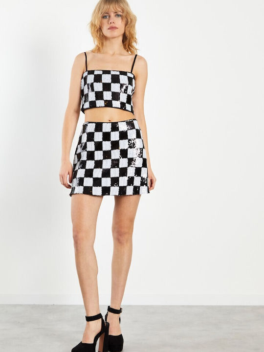 Γυναικείο Crop Top με Τιράντες Καλοκαιρινό Μαύρο