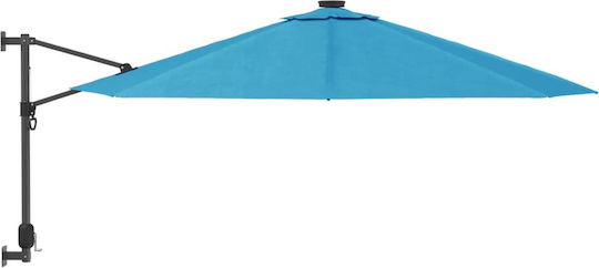 Wall Mounted Circular Aluminum Parasol Light Blue Φ2.9xY1.14m