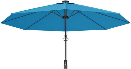 Wandmontierter Rundschreiben Aluminium Garten- und Terrassen-Sonnenschirm Hellblaue F2.9xH1.14m