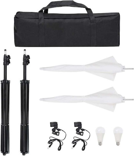 vidaXL Kit Fotografic Studio Set Lumini & Fundal Kit de iluminat pentru Studio