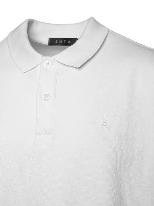 Snta Polo Pique with Short Sleeve Basic Logo t-in-t - White