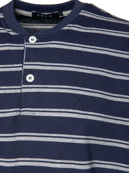 Snta Polo Piquet Striped with Short Sleeve, Mao Yak& embr.logo tnt - Striped Blue