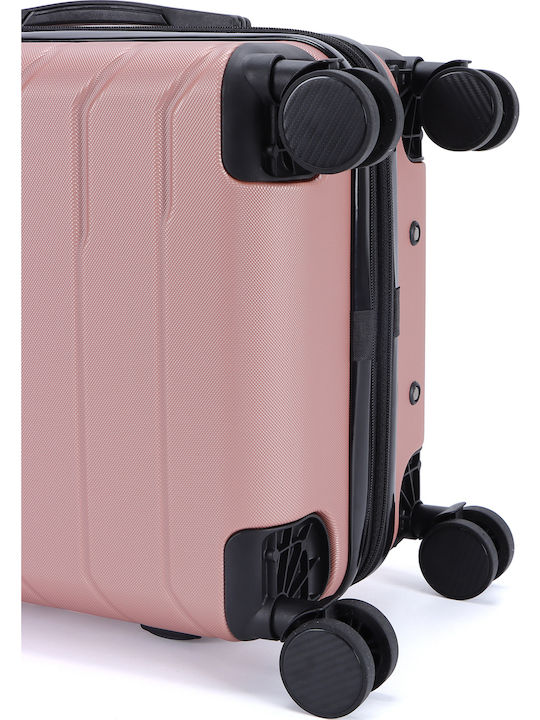 Lavor Hard Pink Suitcases Max Height 75cm With 4 Wheels Set 3pcs
