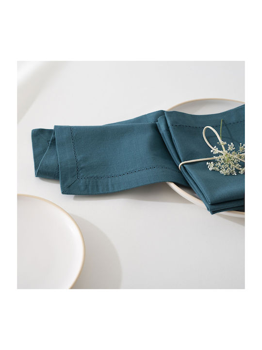 A-S Chambray Cotton Napkin Set 4pcs Blue Canard 40x40cm