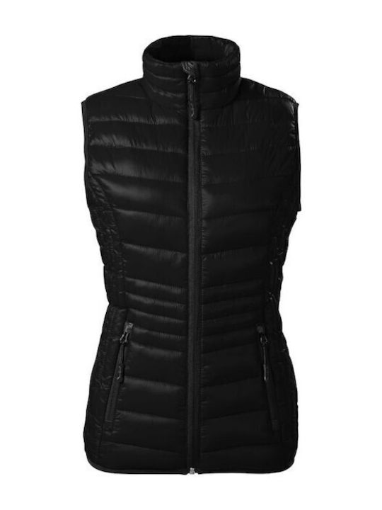 Scurtă Jachetă de femei Fără mâneci Puffer Negru