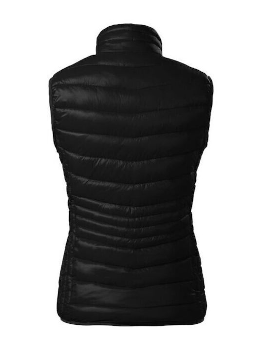 Scurtă Jachetă de femei Fără mâneci Puffer Negru