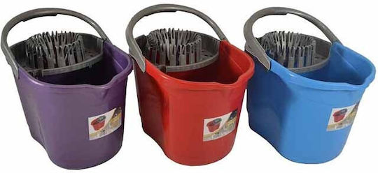 Sidirela Plastic Mop Bucket with Wringer E-1985 Capacity 17lt Red